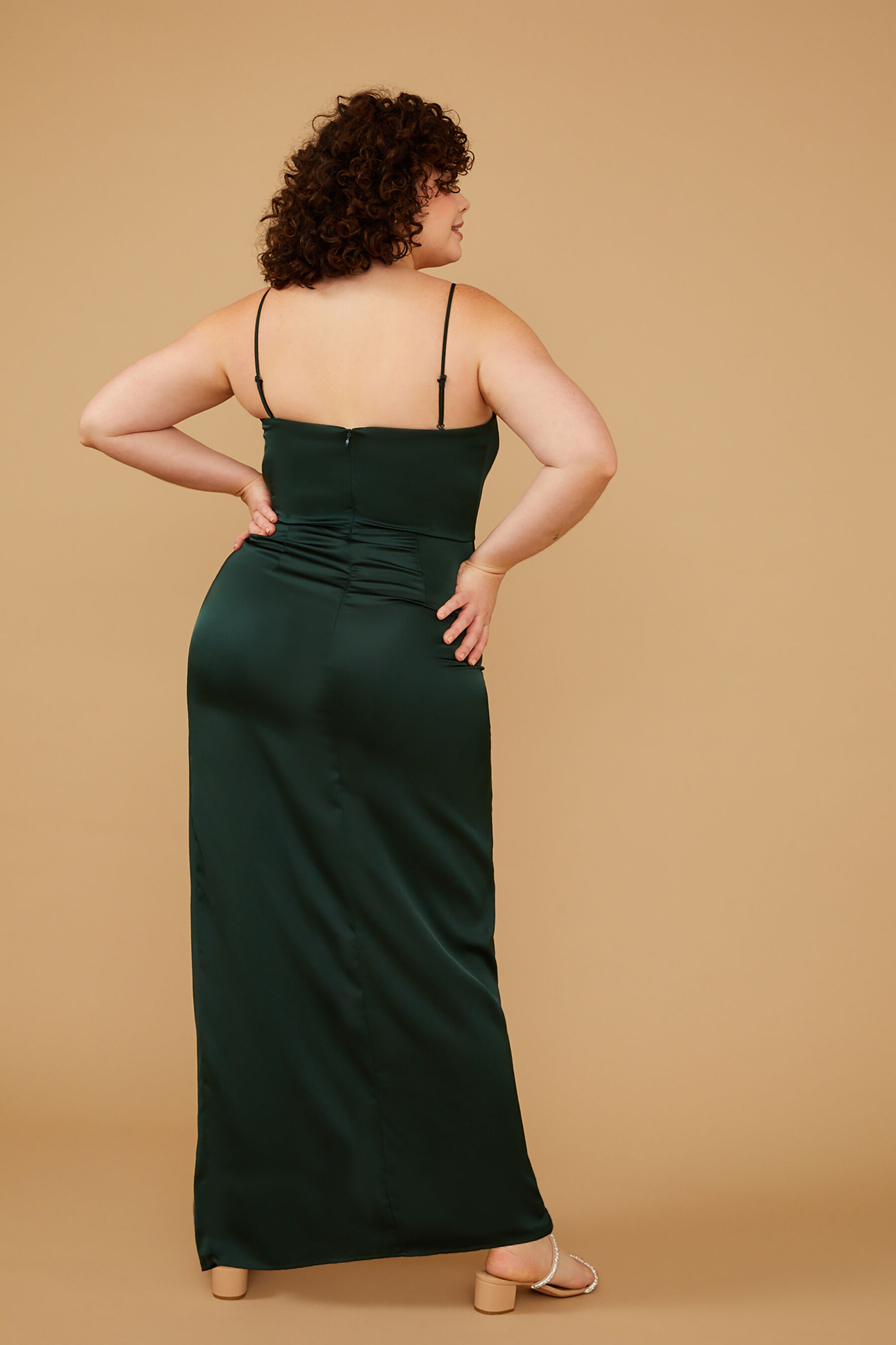 Teal and Floral Silky Satin Skirt