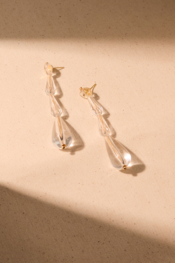 CRYSTAL LINEAR TEARDROP EARRINGS