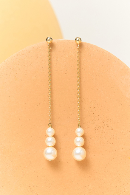 STACKED PEARL EARRINGS