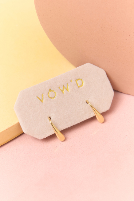 GOLD TEARDROP HUGGIE EARRINGS