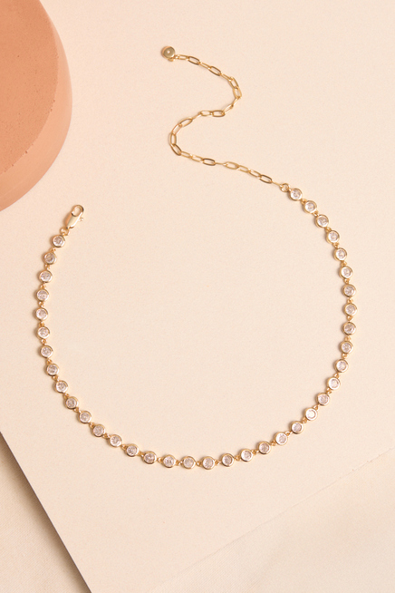 BEZEL SET CRYSTAL CHOKER