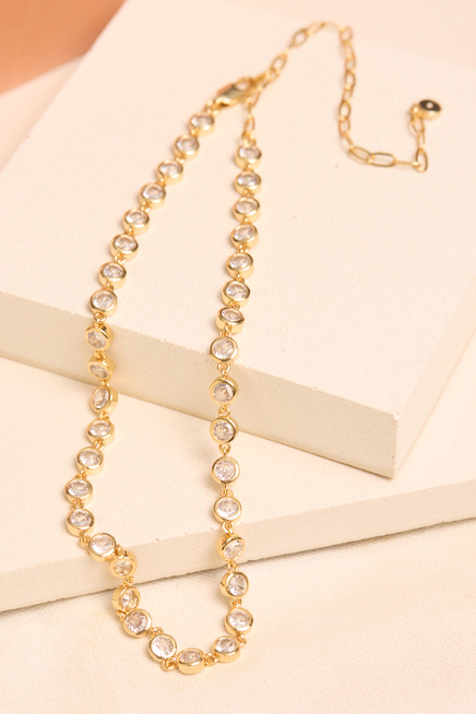 BEZEL SET CRYSTAL CHOKER