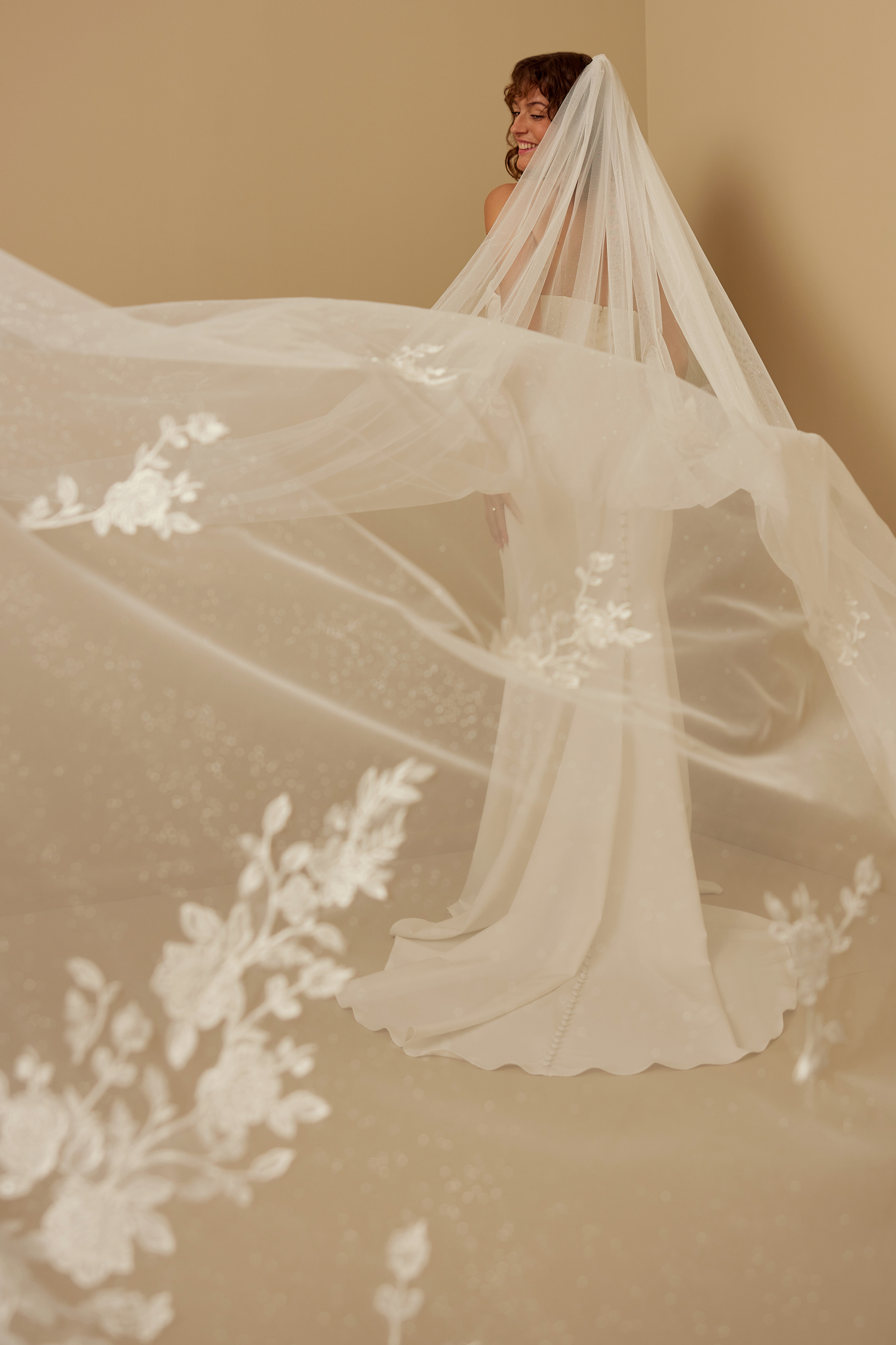BEADED EMBROIDERED CATHEDRAL VEIL Detail 2