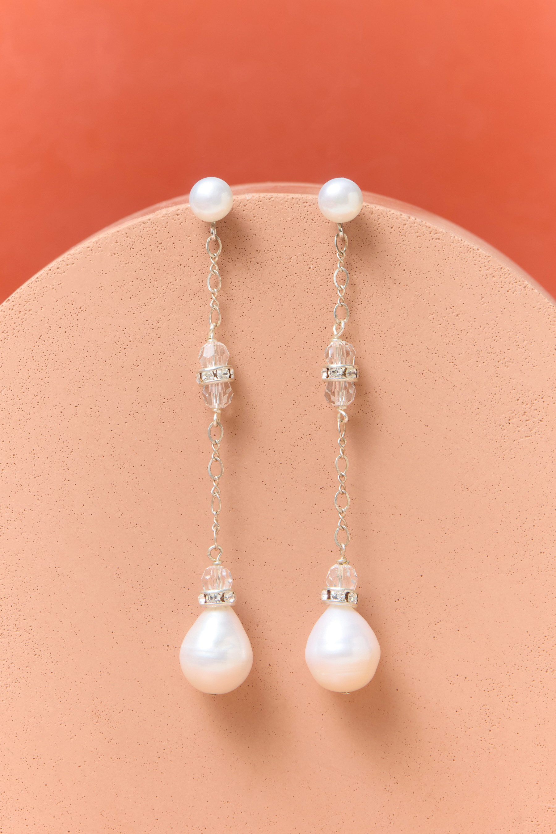 CHAIN DROP PEARL EARRINGS Detail 1
