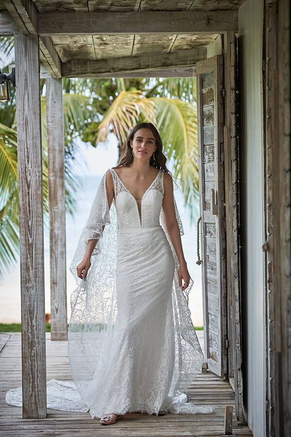 bohemian deep v dress with pearls