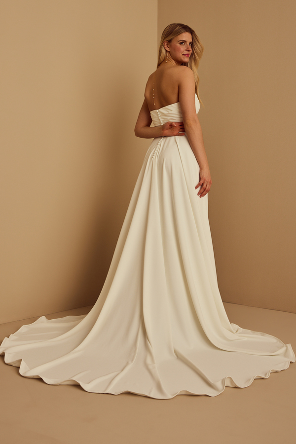 basque waist ivory dress canvas main image 0