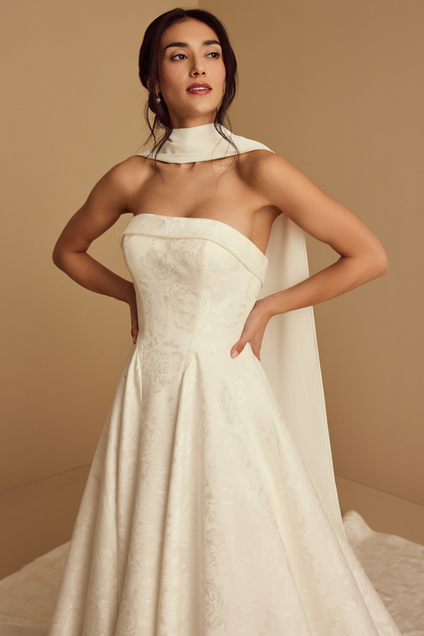 CREPE BRIDAL SCARF