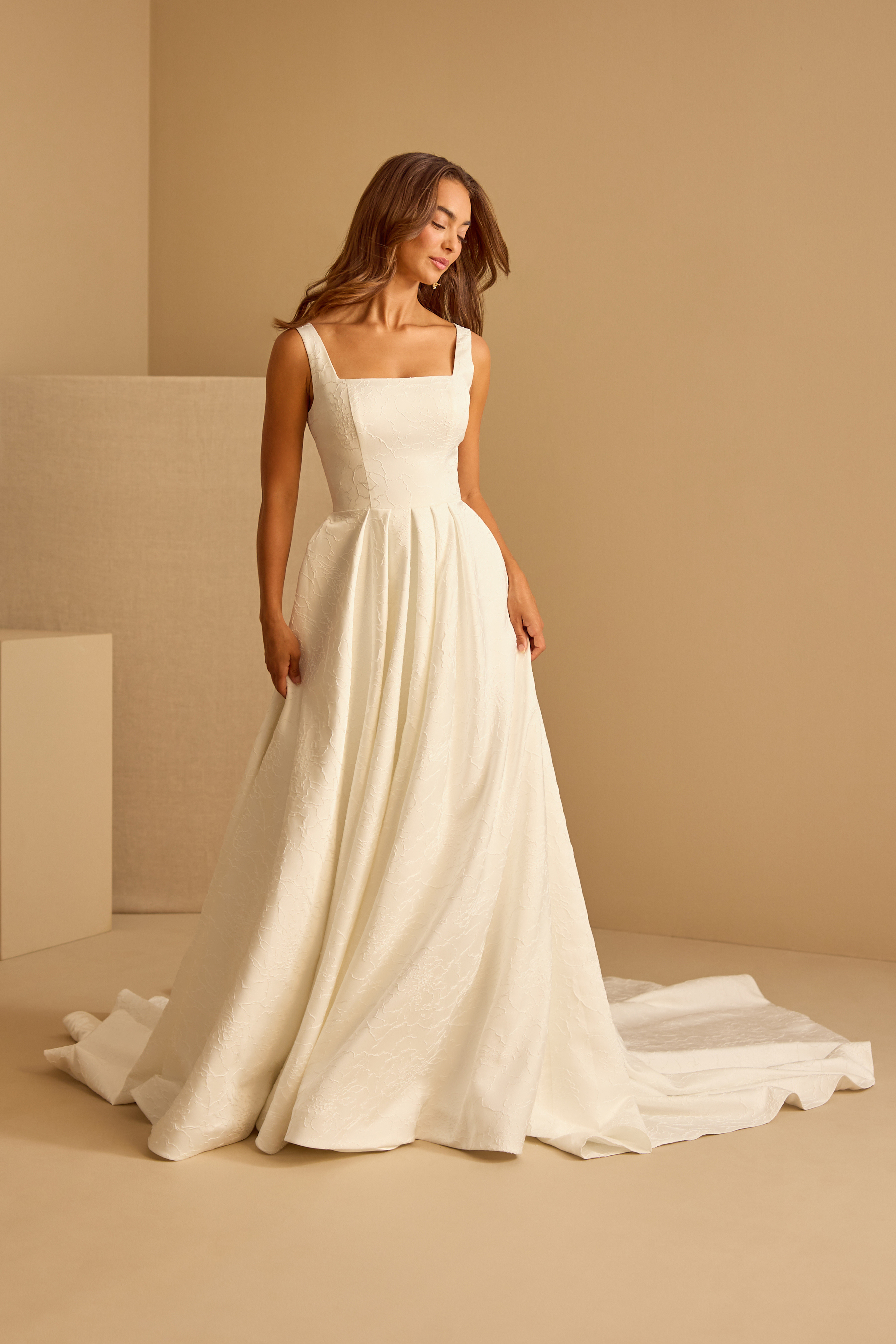 orange and white wedding dress Amelie
