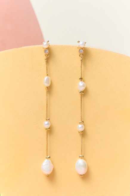 PETITE PEARL DROP EARRINGS