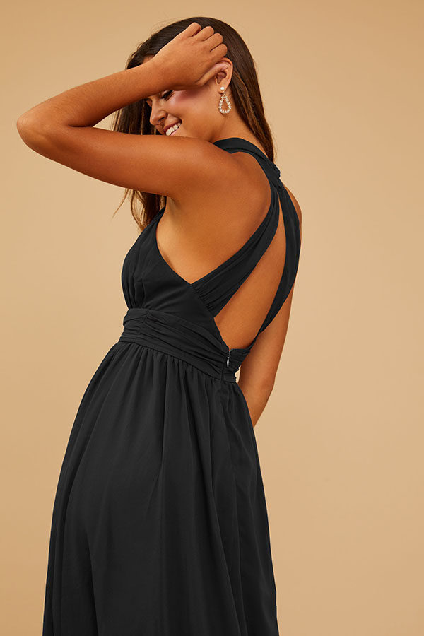 CHIC CHIFFON INDIGO DRESS
