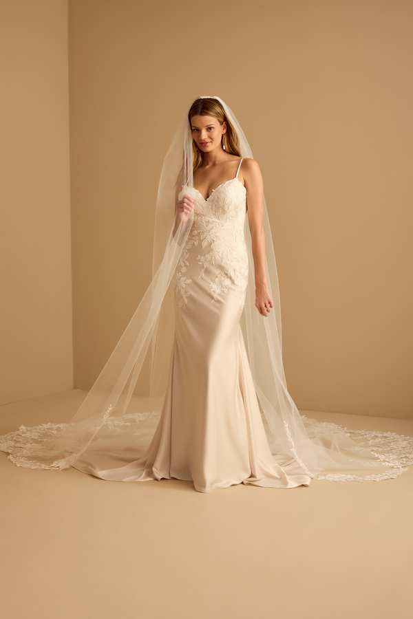 SHIMMERING ROSE VINE VEIL