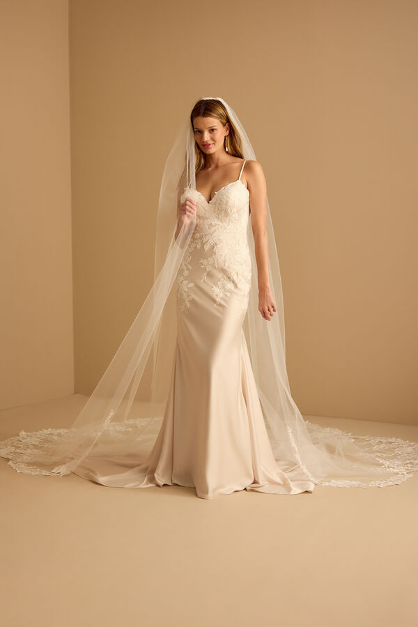 Vow’d Cathedral Glimmering Veil Shimmering Rose Vine Veil | Vow main image 2