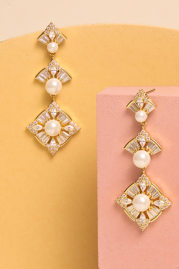 GILDED PEARL DANGLES