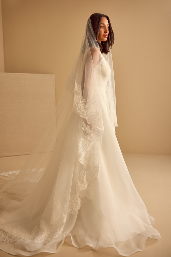 long puff sleeve wedding dress Custom Made Long Puff Sleeve Champagne Wedding Dress — Off-the-Shoulder Romantic Style White / 14