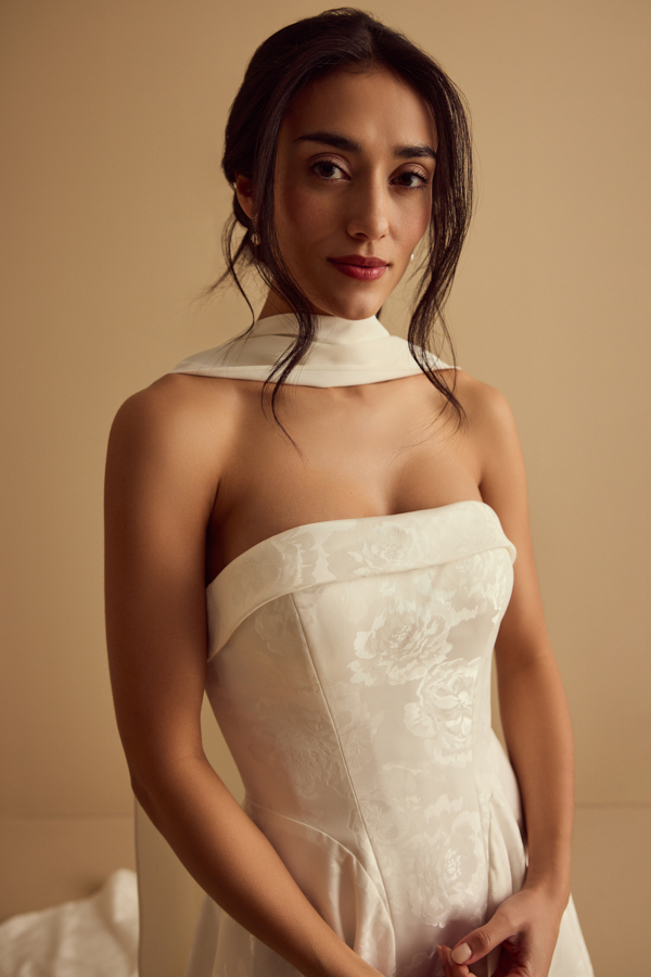 CREPE BRIDAL SCARF
